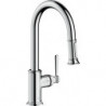 mitigeur cuisineavec douchette extractible aspect acier inox