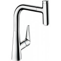 mitigeur de cuisine 220,avec douchette extractible 1 jet aspect acier inox