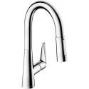 mitigeur de cuisine 160,avec douchette extractible 2 jets aspect acier inox