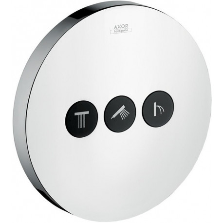 Set de finition ShowerSelect rond robinet d'arrêt 3 sorties nickel brossé