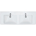 Lavabo double LAUFEN PRO A 1300 x 480 mm avec trop-plein, 1 trou pour robinetterie design Bahama beige LAUFEN