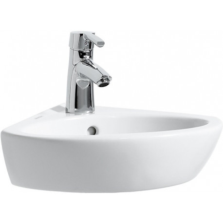 Lave-mains d'angle LAUFEN PRO L 440 x 380 mm avec trop-plein, version 1 trou pour robinet LAUFEN blanc