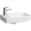 Lave-mains LAUFEN PRO S 480 x 280 mm, asymétrique à gauche avec trop-plein, sans trou de robinetterie blanc LAUFEN