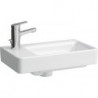 Lave-mains LAUFEN PRO S 480 x 280 mm, asymétrique à gauche avec trop-plein, sans trou pour robinet blanc LCC LAUFEN