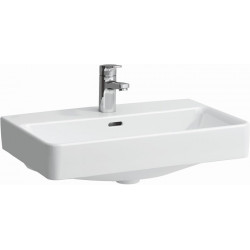 Lavabo LAUFEN PRO S 600 x 380 mm, compact avec trop-plein, sans trou pour robinet blanc LAUFEN