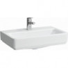 Vasque à poser LAUFEN PRO S 550 x 380 mm, compacte avec trop-plein, version 1 trou pour robinet LAUFEN blanc