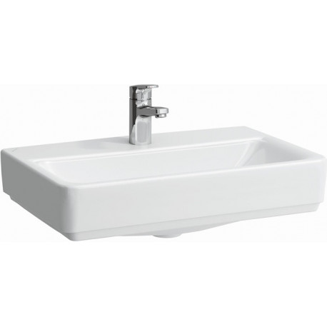 Lavabo à poser LAUFEN PRO S 550 x 380 mm, compact avec trop-plein, design 1 trou de robinetterie, blanc LCC LAUFEN