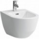 Bidet mural LAUFEN PRO, version 1 trou pour robinetterie, robinets d'équerre extérieurs, LAUFEN blanc