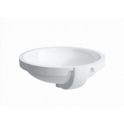 Lavabo à encastrer LAUFEN PRO C extérieur 465 x 470 mm, intérieur 420 x 420 mm avec trop-plein, sans trou de robinetterie blanc LAUFEN