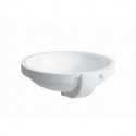 Lavabo à encastrer LAUFEN PRO C extérieur 465 x 470 mm, intérieur 420 x 420 mm avec trop-plein, sans trou pour robinet blanc LCC LAUFEN