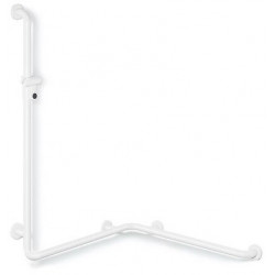 Main courante de douche Hewi SERIE 801 perpendiculaire 110cm avec Support de douche noir profond