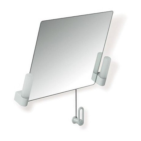 Miroir inclinable SERIE 801avec éclairage 700mm large. 540mm haut rouge rubi