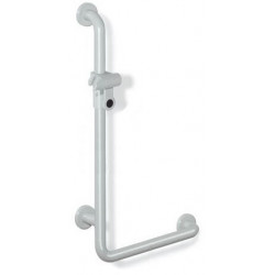 Poignée coudée de soutien SERIE 801 perpendiculaire 1100mm avec support de douche rouge rubi