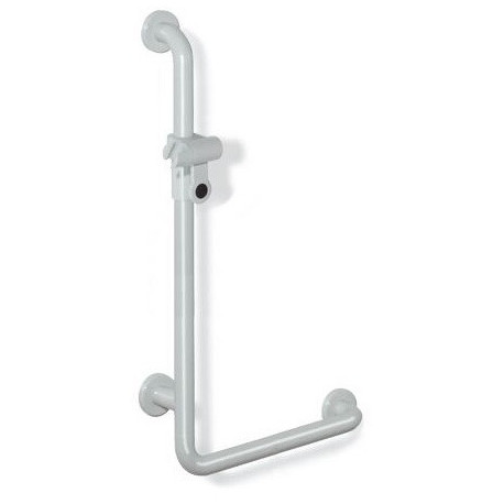 Poignée coudée de soutien SERIE 801 perpendiculaire 1100mm avec support de douche rouge rubi