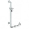 Poignée coudée de soutien SERIE 801 perpendiculaire 1100mm avec support de douche rouge rubi