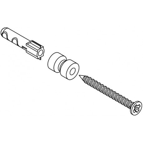 Matériel de fixation Hewi SYSTEM 162 pour crochets simples et porte-papier de rechange