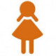 Symbole Femme SERIE 801 autocollant. Polyamid orange