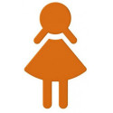 Symbole Femme SERIE 801 autocollant. Polyamid orange