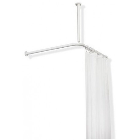 Tringle à rideau SERIE 801 avec rideau de douche120x120 24 R. noir profond