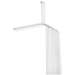 Tringle à rideau SERIE 801 avec rideau de douche120x120 24 R. gris anthracite