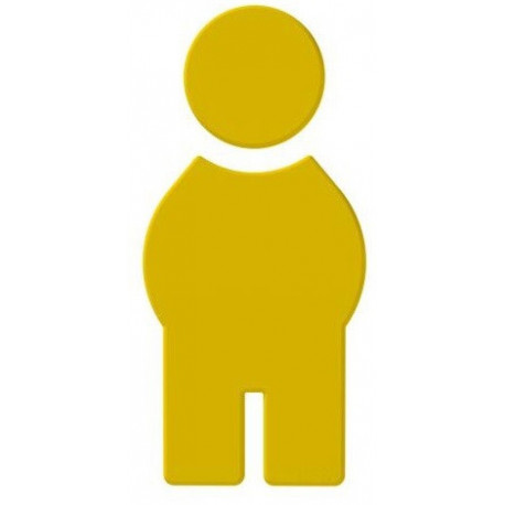 Symbole Homme SERIE 801 autocollant. Polyamid jaune moutarde
