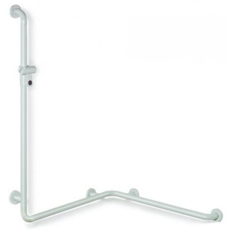 Main courante de douche Hewi SERIE 801 perpendiculaire 1.25 m avec Support de douche blanc