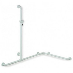 Main courante de douche Hewi SERIE 801 perpendiculaire 1.25 m wa 1185mm + 762mm bleu aqua
