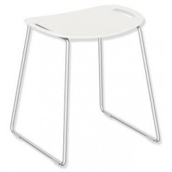 Cadre de tabouret de douche ES mat, siège blanc