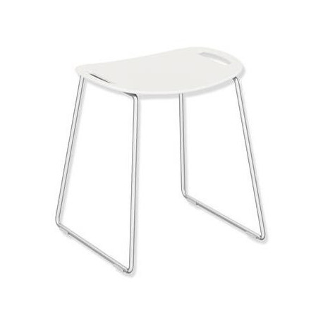 Cadre de tabouret de douche ES mat, siège blanc