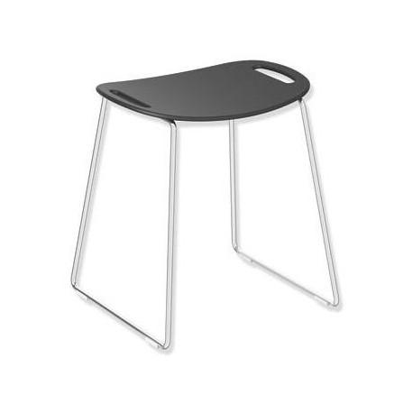 Tabouret de douche siège chromé noir profond
