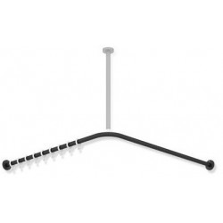 Tringle à rideau noir mat profond 987x987mm. 20 Anneau