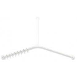 Tringle à rideau blanc mat profond 987x987mm. 20 Anneau