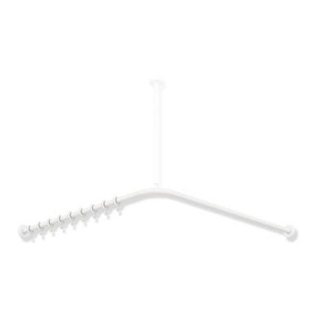 Tringle à rideau blanc mat profond 987x987mm. 20 Anneau