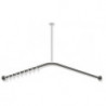 Tringle à rideau noir mat profond 1187x1187mm. 24 Anneau