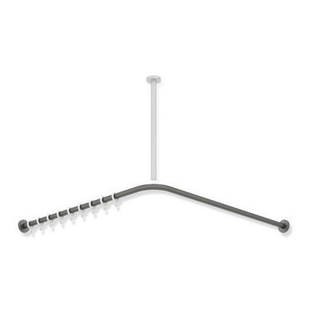 Tringle à rideau noir mat profond 1487x1487mm. 28 Anneau