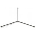 Tringle à rideau noir mat profond 1487x1487mm. 28 Anneau