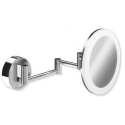 Miroir cosmétique LED. rond verchr.. 5-fois Élargissement Dual Light