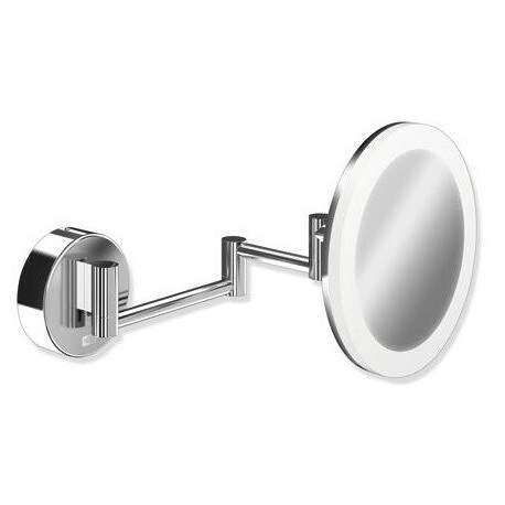 Miroir cosmétique LED. rond verchr.. 5-fois Élargissement Dual Light