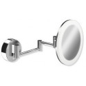 Miroir cosmétique LED. rond verchr.. 5-fois Élargissement Dual Light
