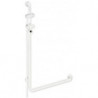Poignée coudée avec support de douche avec flexible de douche à main longueur 1100 mm blanc pur HEWI