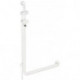 Poignée coudée avec support de douche avec flexible de douche à main longueur 1100 mm alu blanc pur HEWI