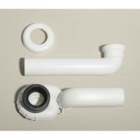 Raccord siphon IDS pour urinoir avec vidange et ros plastique blanc