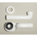Raccord siphon IDS pour urinoir avec vidange et ros plastique blanc