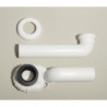 Raccord siphon IDS pour urinoir avec vidange et ros plastique blanc