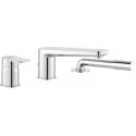 Mitigeur de bain 3 trous TONIC II avec bec de bain et douchette chrome