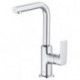 Pure&style mitigeur de lavabo bec orientable latéralement avec garniture de vidage métallique