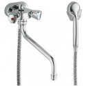 Mitigeur bain-douche STANDARD SPEZIAL DN 15 avec douchette télé blanc chrome KLUDI