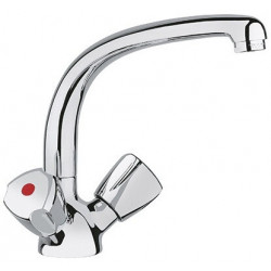 Mitigeur d'évier monotrou STANDARD DN 15 Terralux manette, plastique chromé KLUDI