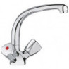 Mitigeur d'évier monotrou STANDARD DN 15 Terralux manette, plastique chromé KLUDI