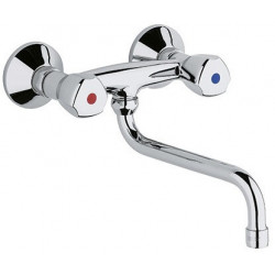 Mitigeur d'évier mural STANDARD DN 15 Terralux manette, plastique chromé KLUDI